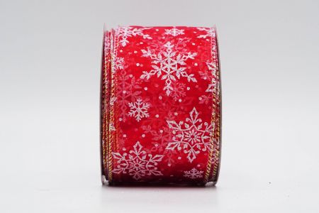 Glitter Snowflakes Wired Ribbon_KF7229GN-7_red